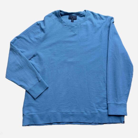 Men's Even Tide Blue XXL Cotton Long Sleeve Crew Neck Sweatshirt NWOT - Picture 1 of 7